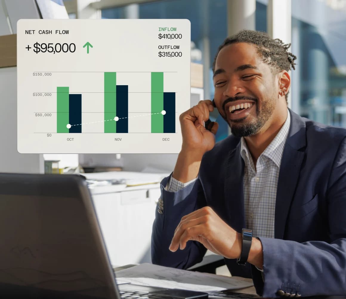 A professional discussing client records on a call