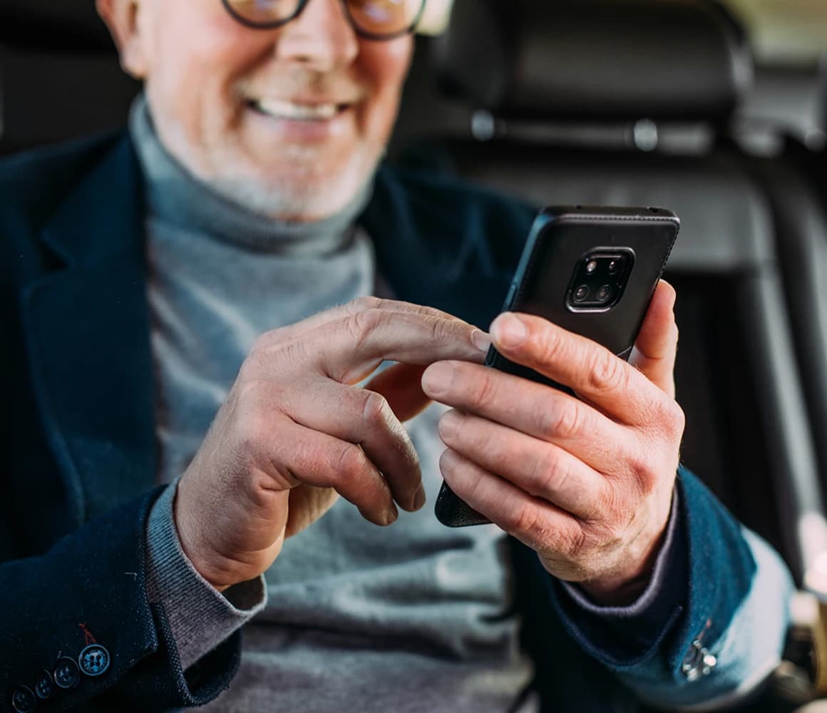 A man checking his phone
