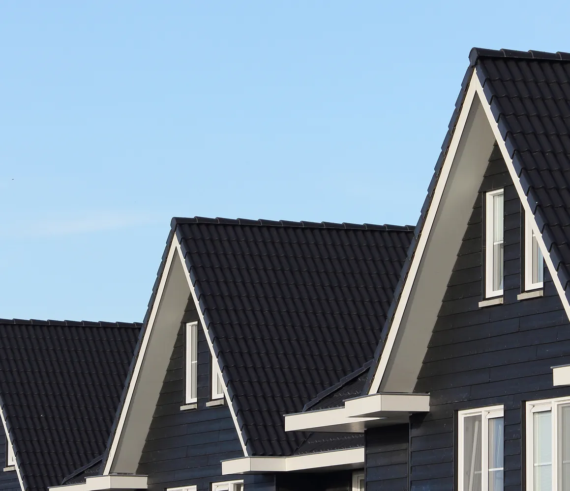 Residential properties across a neighborhood