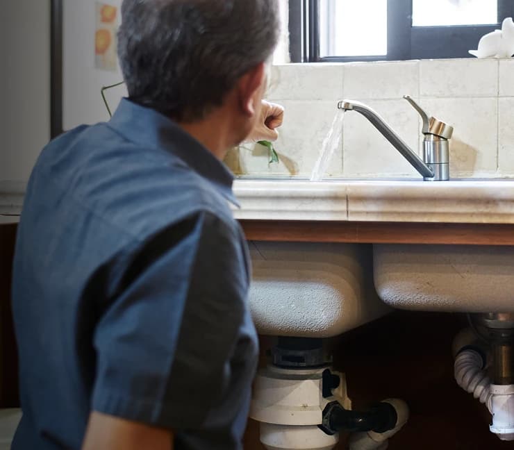 A plumbing professional at work